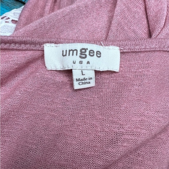 Umgee Pink Floral Lace Tunic Tank top Size Large - Picture 12 of 12